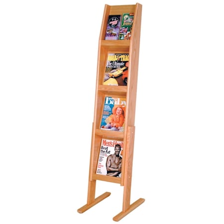 WOODEN MALLET 4 x 2 in. Slope 8 Pocket Standing Literature Display Light Oak LD49-8FSLO